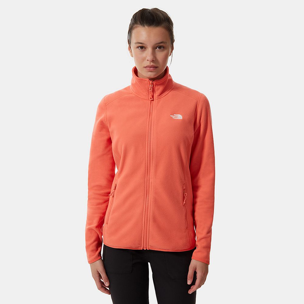 The North Face Fleece Womens Australia - The North Face 100 Glacier Full-Zip Orange Skiing And Snowb